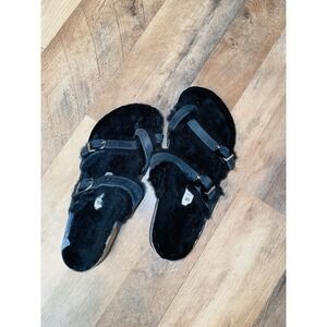 Birkenstock Mayari shearling sandals in black 40 Women's 9